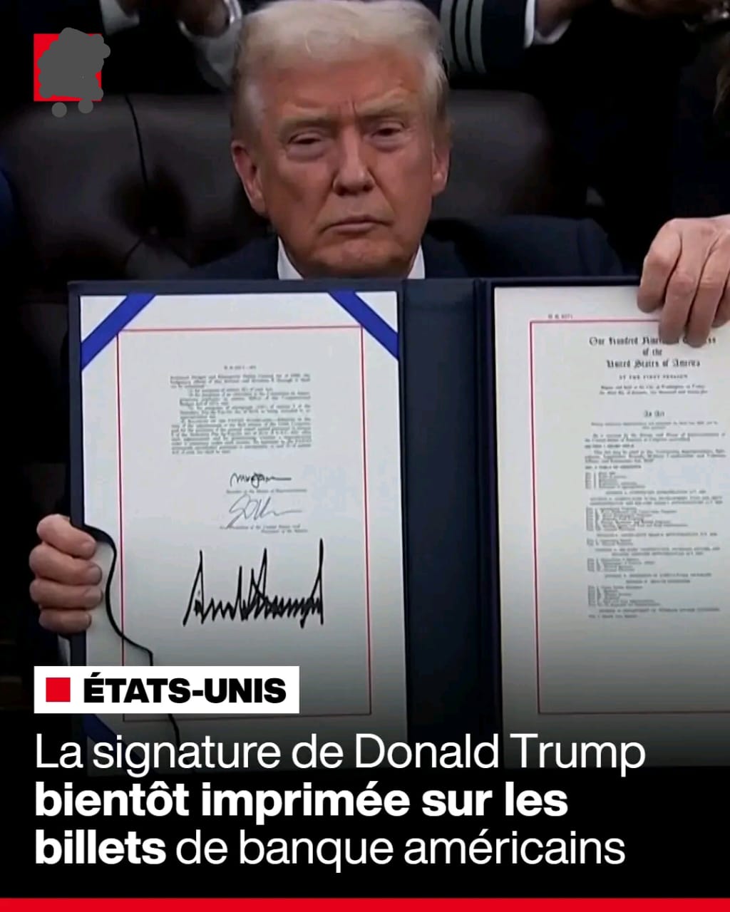 États-Unis : la signature de Donald Trump bientôt sur les billets les Dollars Américains