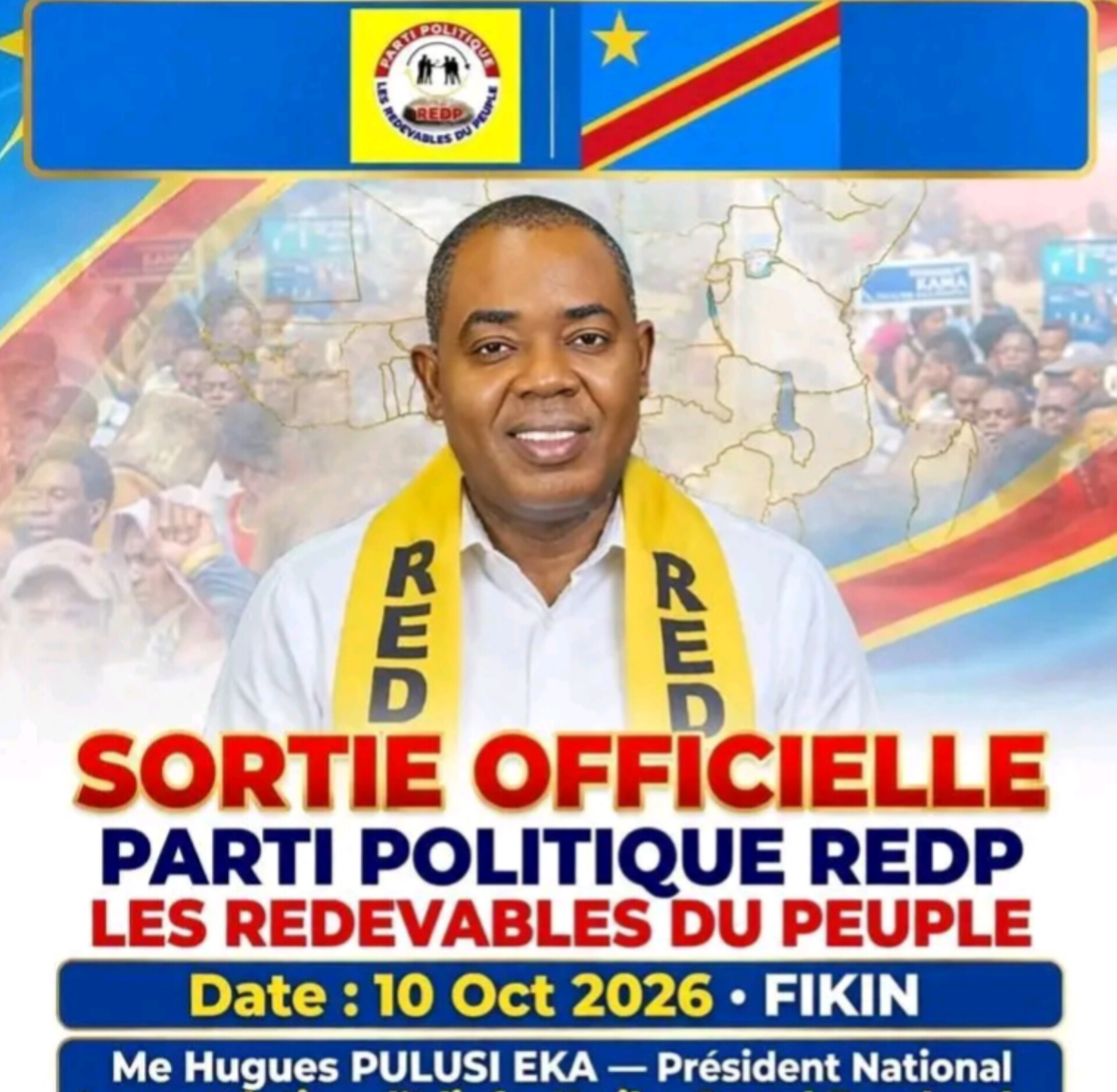 RDC : Les Redevables du Peuple, Me Hugues Pulusi Eka lance son parti politique ce samedi 10 octobre à la FIKIN à Kinshasa