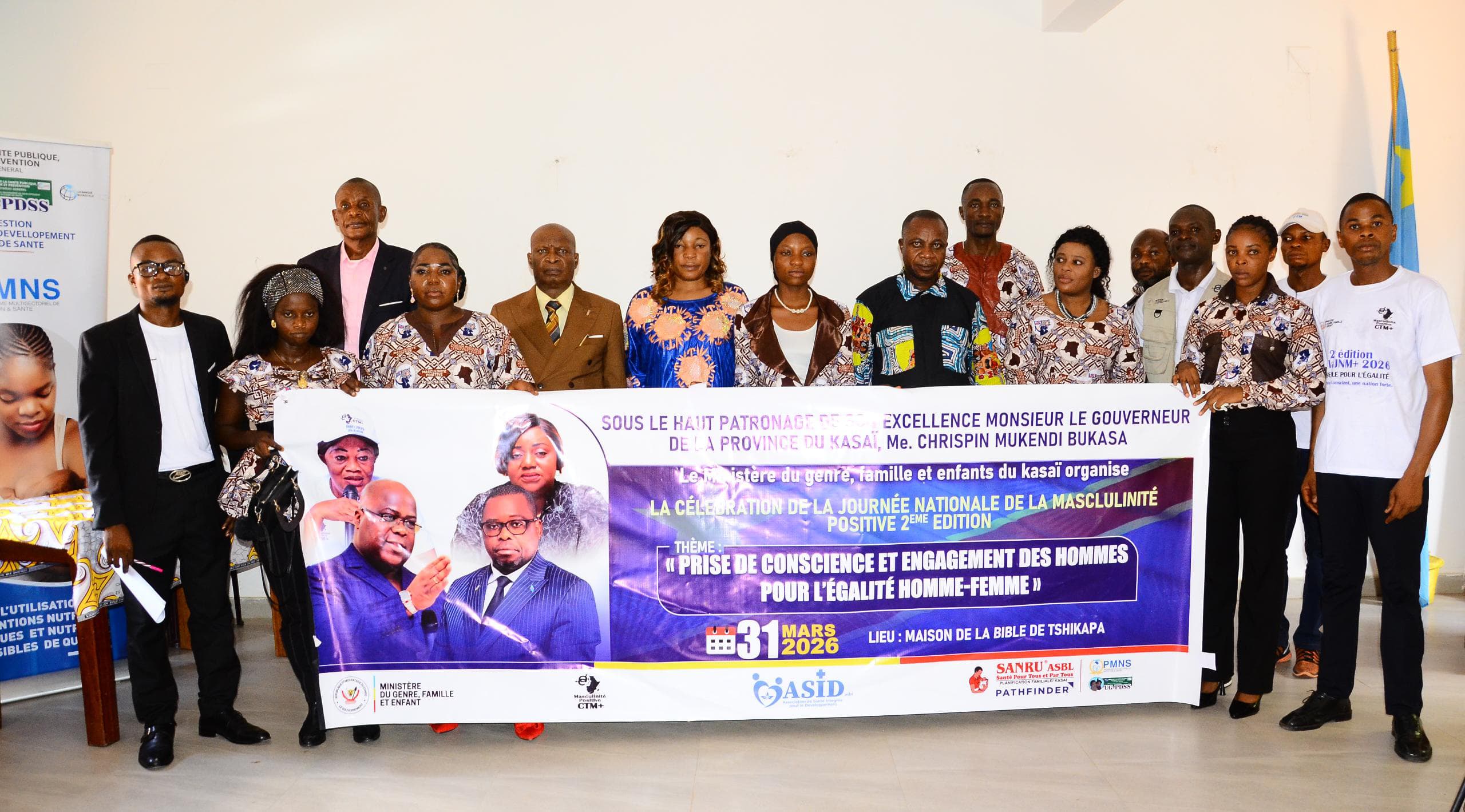 Kasaï : un local sollicité auprès du gouvernement provincial lors de la 2e édition de la Journée nationale de la masculinité positive