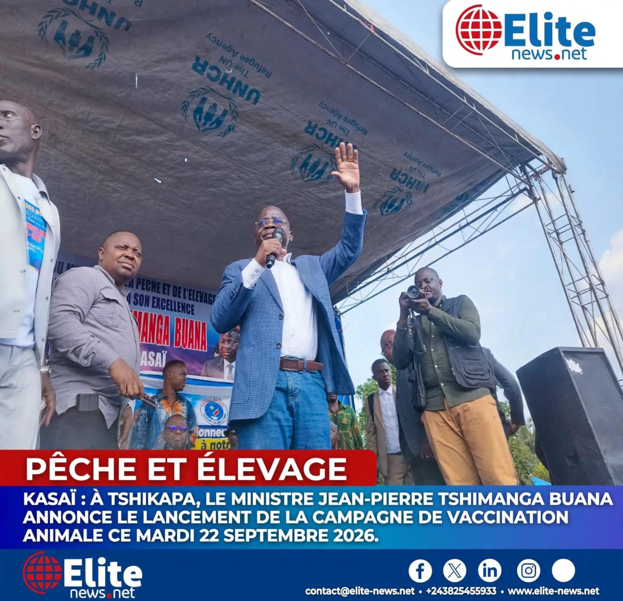 Kasaï : Jean-Pierre Tshimanga Buana annonce le lancement de la campagne de vaccination animale ce mardi 22 septembre à Tshikapa