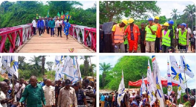 Kasaï : Au nom du gouverneur Crispin Mukendi, le ministre des ITPR Muamba Pierre lance les travaux de réhabilitation de deux ponts à Luebo