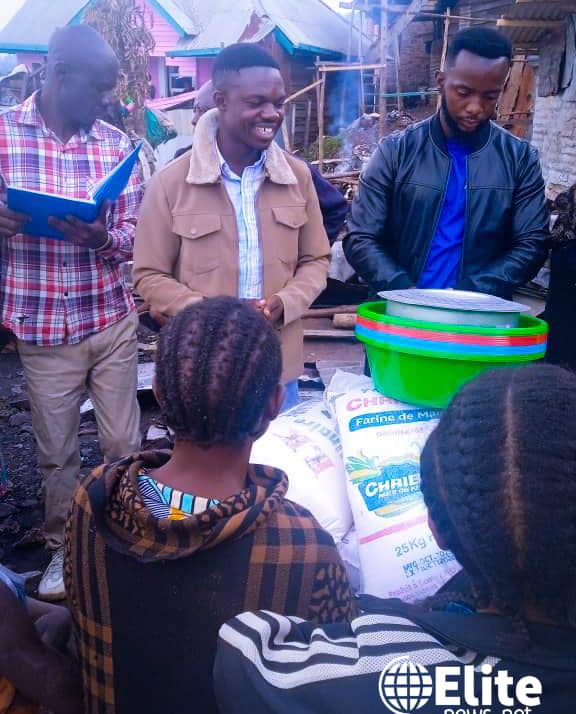 Bukavu : La Fondation Olive Mudekereza Namegabe vole au secours de plus 25 ménages sinistrés de l'incendie de Funu B à Kadutu