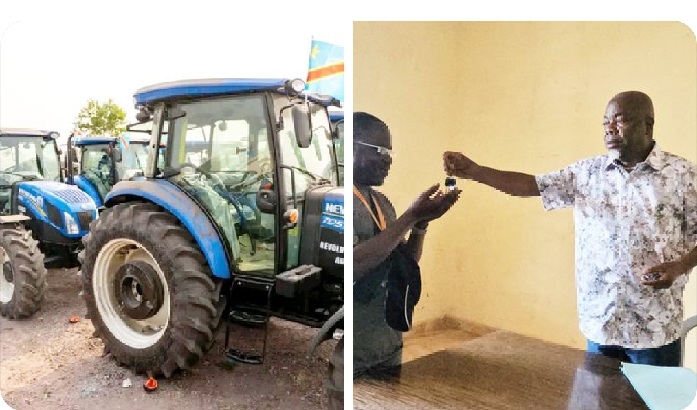 Kasaï : au nom du gouverneur Crispin Mukendi, le ministre provincial de l'agriculture Jacob Pembelongo dote de tracteurs agricoles aux ONG BUDIKADIDI et ANIMA