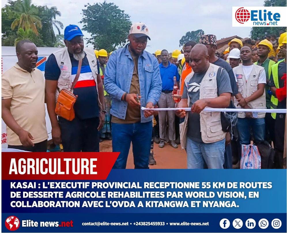Kasaï : l'exécutif provincial réceptionne 55 km de routes de desserte agricole réhabilitées par World Vision, en collaboration avec l'OVDA à Kitangwa et Nyanga
