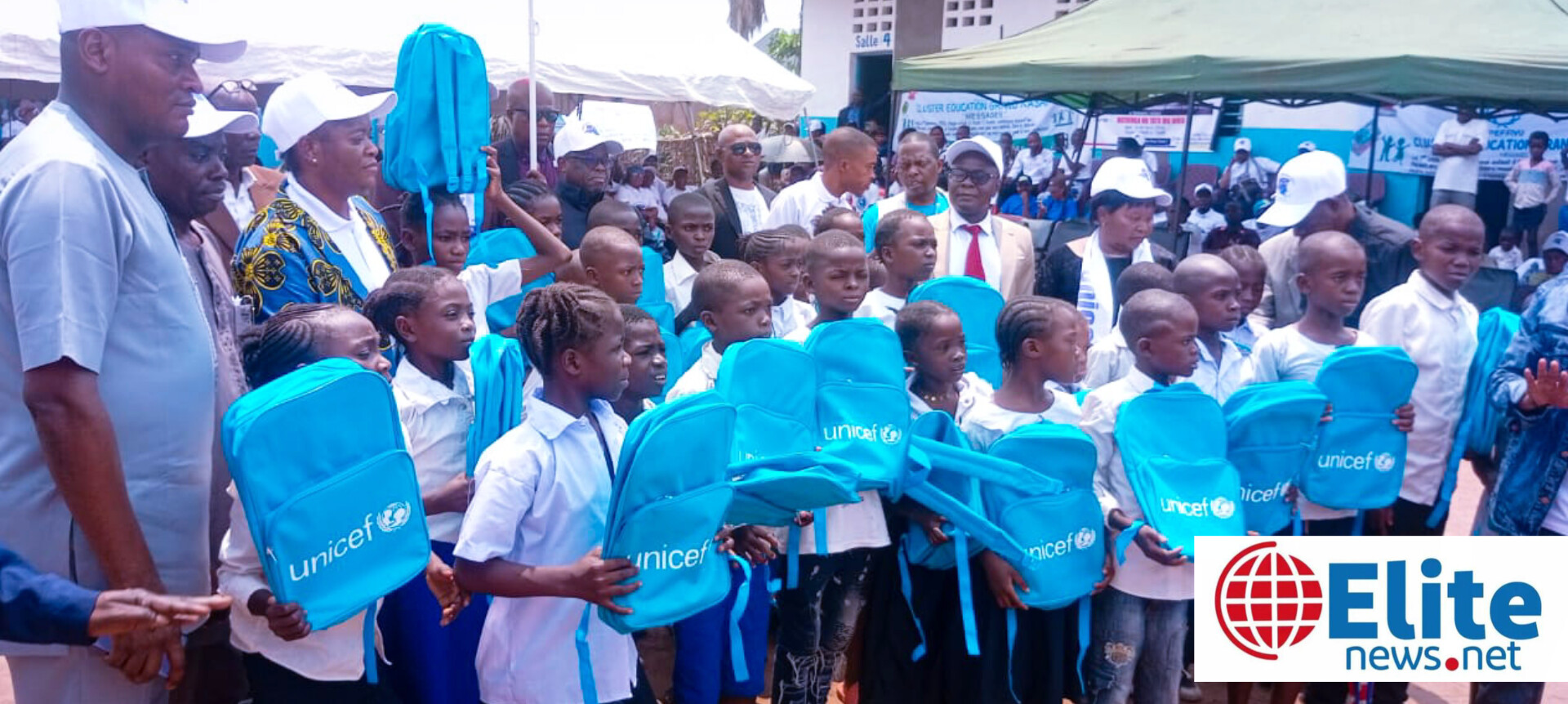 Kasaï : l’UNICEF offre plus de 30 000 kits scolaires et soutient la campagne d’inscription massive lancée par le gouverneur Crispin Mukendi