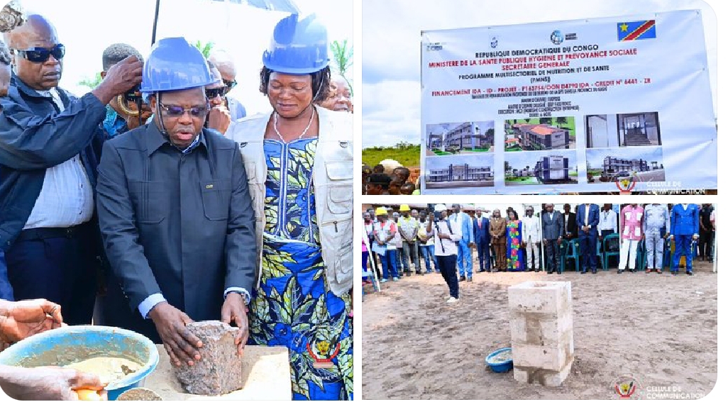 Kasaï : Le Gouverneur Crispin Mukendi pose la première pierre pour la construction du Bâtiment moderne de la DPS à Kasala